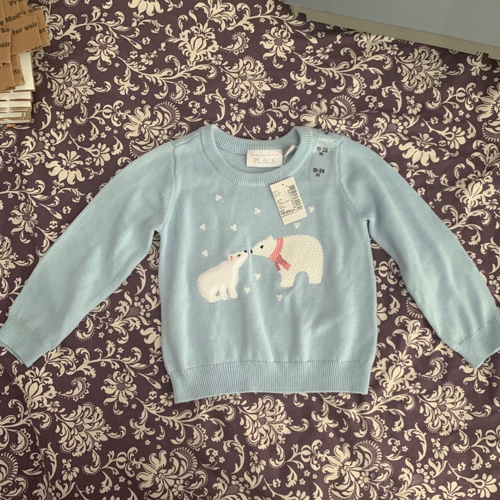 The children’s place blue winter sweater Sz 18-24M